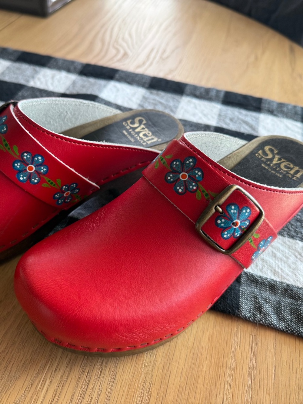Sven Painted / Buckle Swedish Wood Clogs
